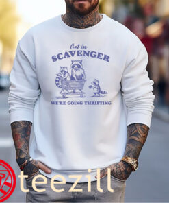 Get in Scavenger We're Going Thrifting Tee Cartoon Trash Panda Sweater