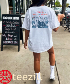 Girls Will be Girls Comfort Tee Patriotic Feminist 4th of July Shirt classci