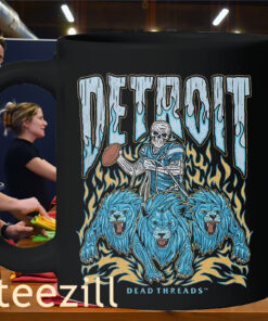 Graphic Detroit Lions Football Skeleton Vintage Mug