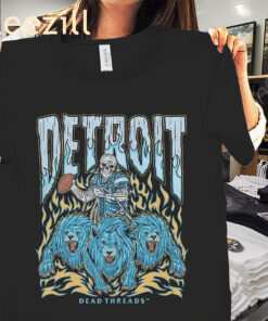 Graphic Detroit Lions Football Skeleton Vintage Shirt