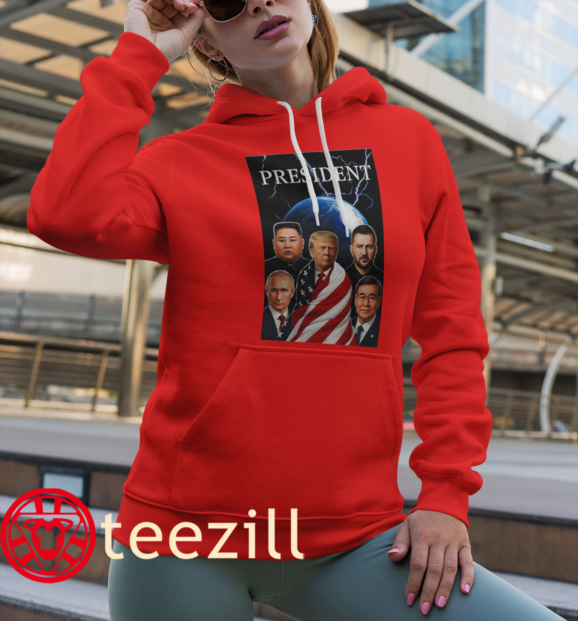 Graphic Donald Trump, Vladimir Putin, Volodymyr Zelenskyy, Kim Jong-un, and Global Presidents Shirt Unisex