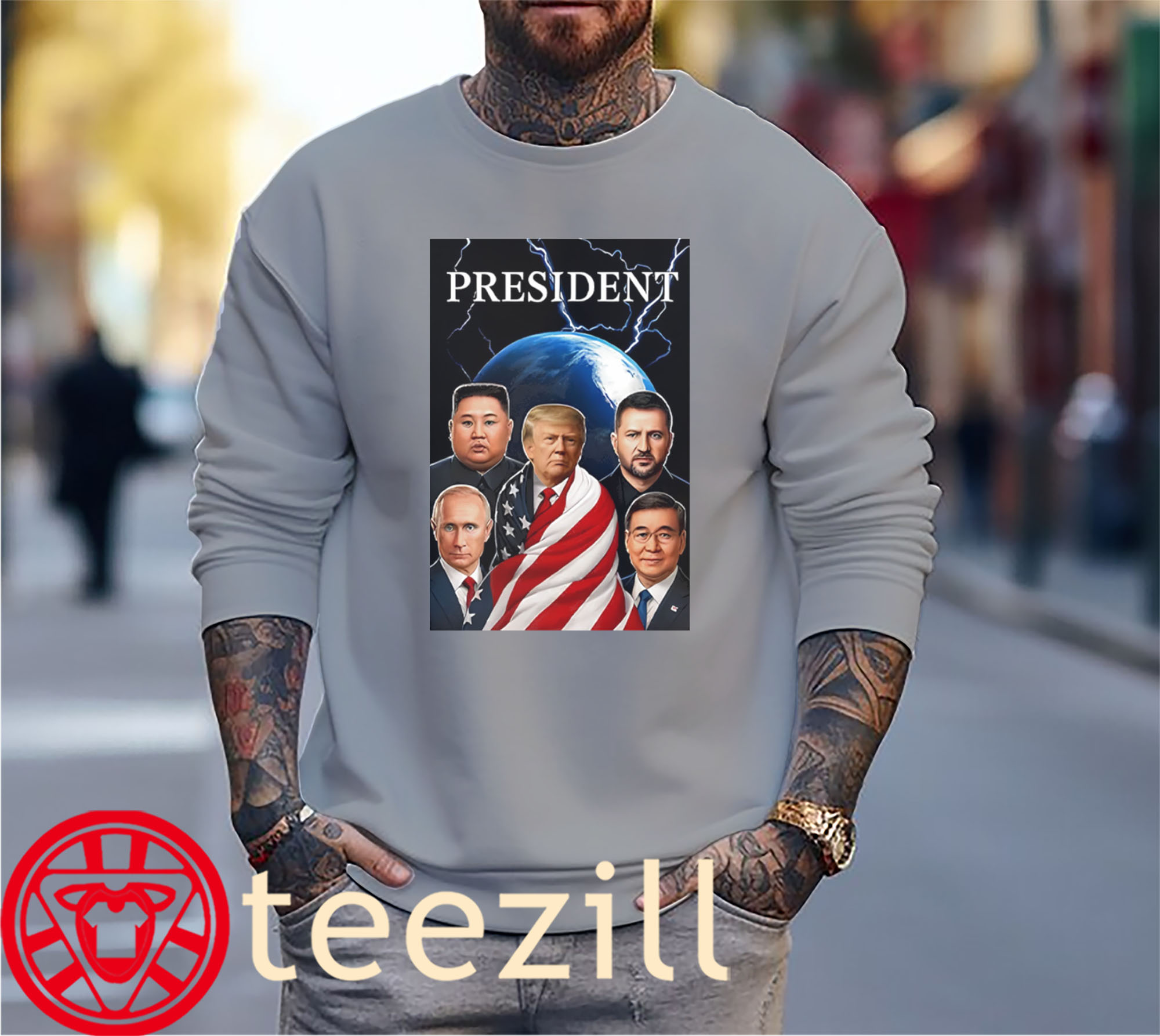 Graphic Donald Trump, Vladimir Putin, Volodymyr Zelenskyy, Kim Jong-un, and Global Presidents Shirts