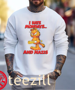 I Hate Mondays And Nazis Tee Angry Garfield