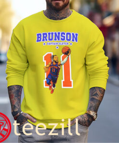 Jalen Brunson Captain Clutch New York Knicks Baseball Shirts