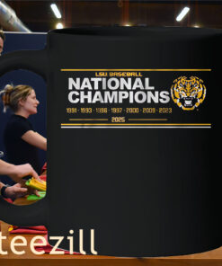 LSU Baseball 8x National Champions Sign Mug LSU Tigers