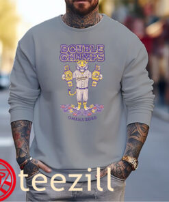 Louisiana Double Champs 2025 OMAHA TShirt LSU Tigers Baseball