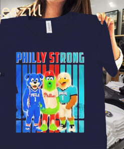 Mascot Philly Strong Hoops Home Runs and Touchdowns Shirt