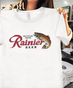 Mountain Fresh Rainier Beer Trout Fishing Premium Shirt