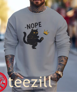 Nope No Kings in America Black Cat Shirt - Anti Trump men