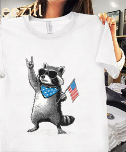 Patriotic Raccoon Funny 4Th Of July USA Shirt