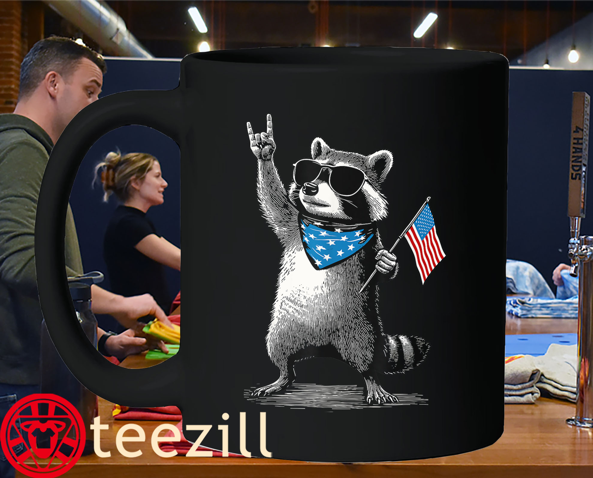 Patriotic Raccoon Funny 4Th Of July USA Shirt (4)