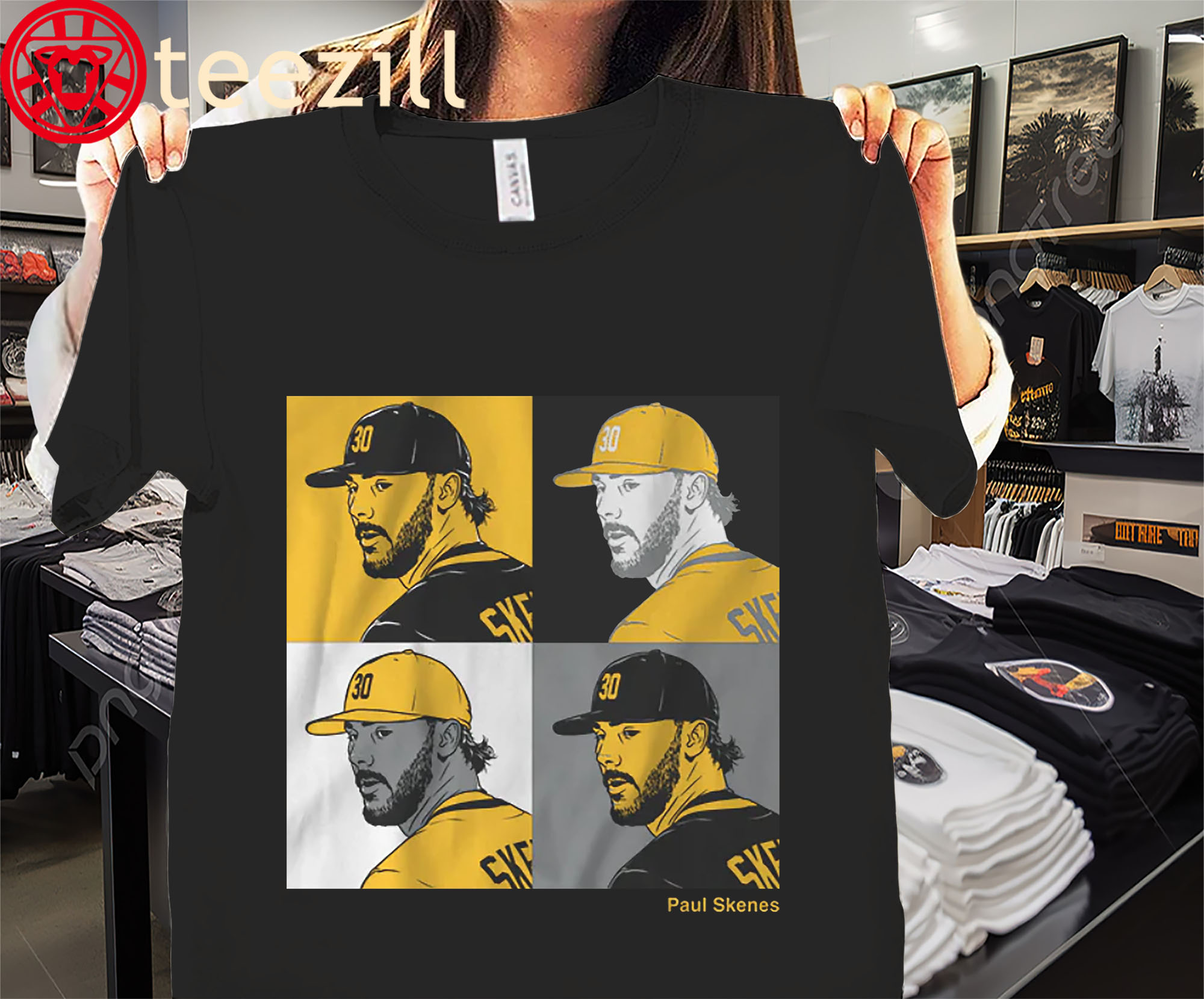 Paul Skenes Collage Panels Shirt - Pittsburgh Pirates - Rising Ace 2025