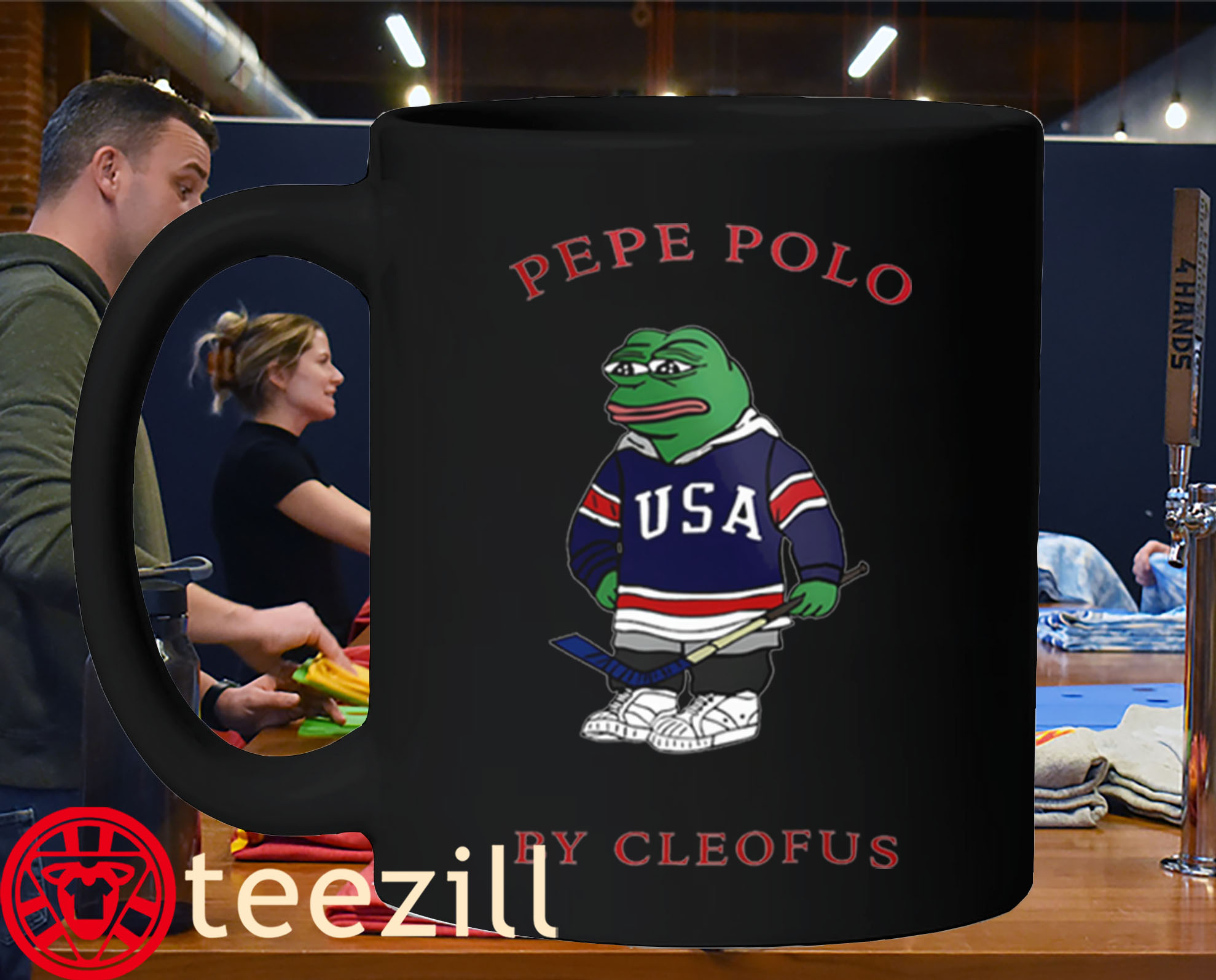 Pepe Polo by Cleofus Funny Frog Shirt Mug