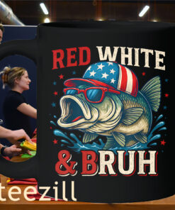 Premium Fishing 4th Of July Red White & Bruh Mug