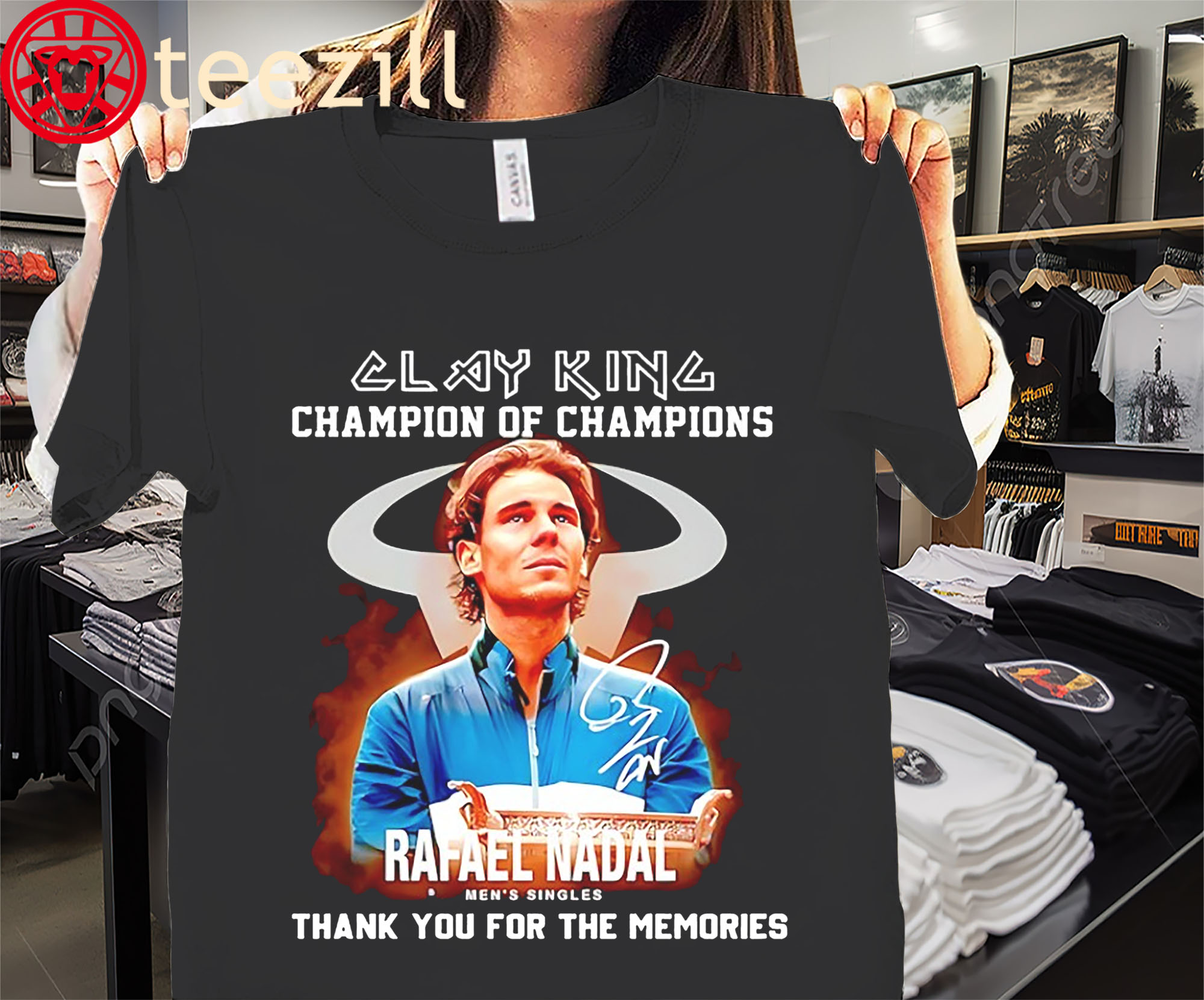 Rafael Nadal Signature Tee Thank You For The Memories Champions Shirt
