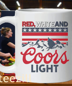 Red White and Coors Light 4th Of July Mug