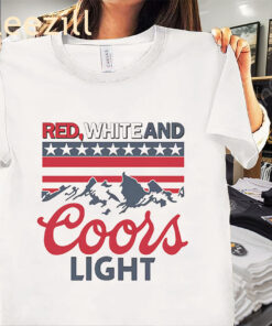 Red White and Coors Light 4th Of July Shirt