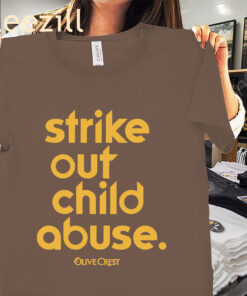 Strike Out Child Abuse Shirt Olive Crest