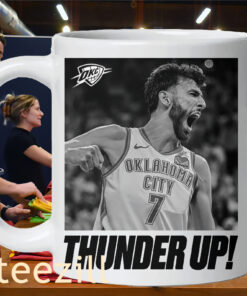 Thunder Up ! Chet Holmgren Celebration Mug OKC 2025 NBA Finals Champions