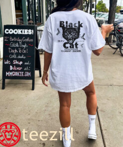 Vintage Black Cat Super Charged Flashlight Crackers Tee