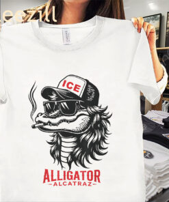 Alligator Alcatraz ICE Florida Swamp Parody Tee Shirt