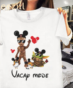 Baby Yoda Baby Groot And Baby Penguins Vacay Mode T-Shirt