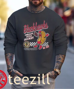 Black Chicago Blackhawks Hot Dog Food Shirt Sweater