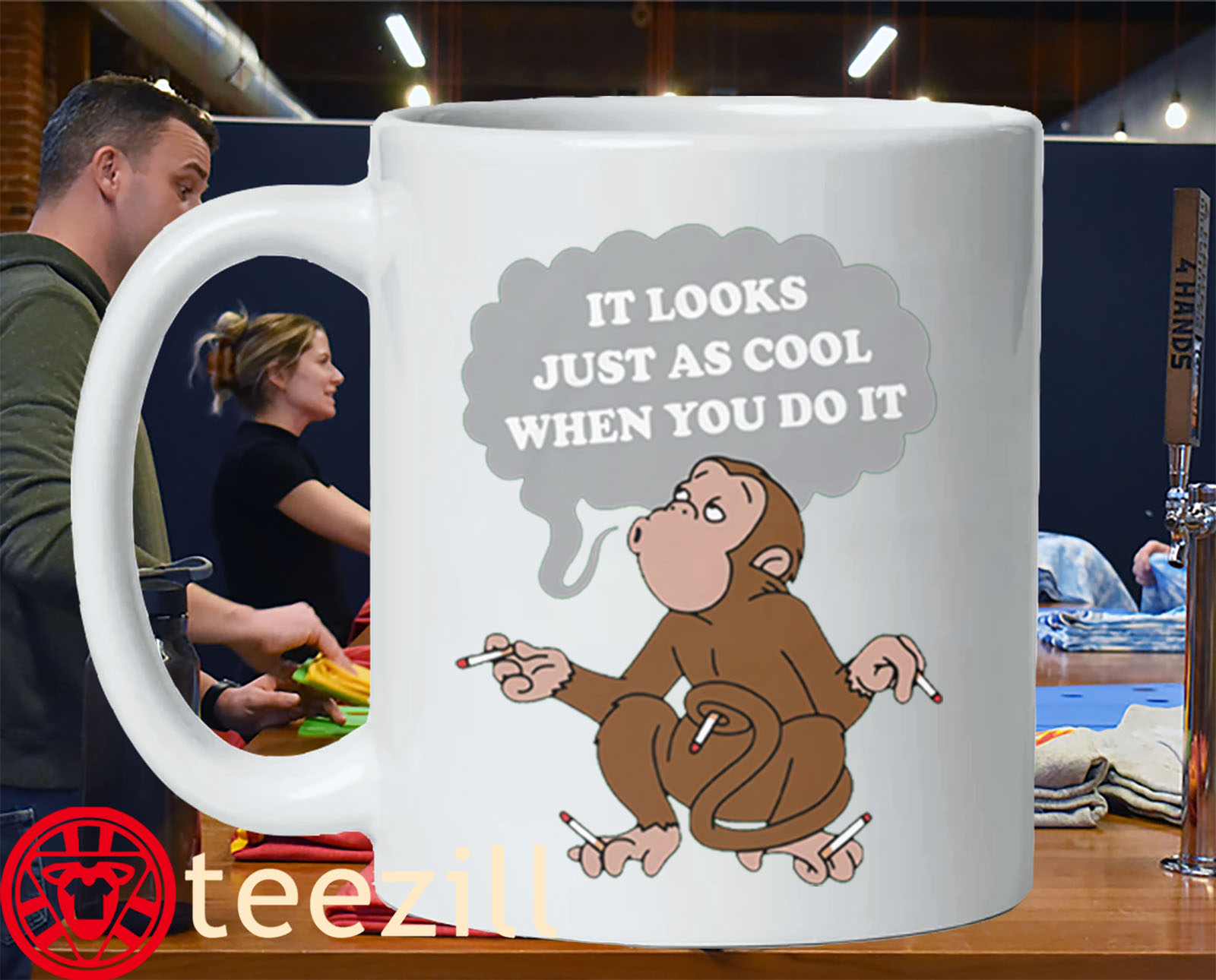 Funny Smoking Monkey Meme Tee It Looks Just As Cool When You Do It Mug