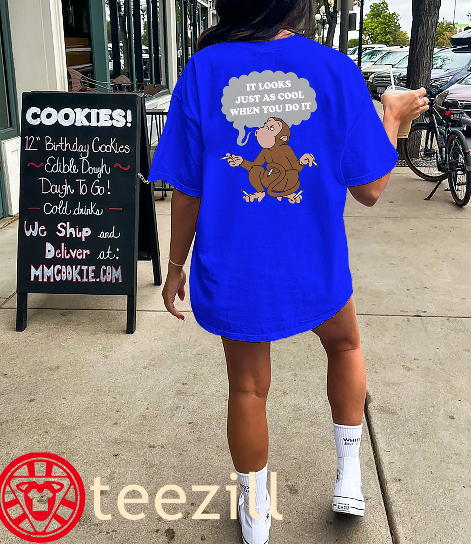 Funny Smoking Monkey Meme Tee It Looks Just As Cool When You Do It Shirt Classic