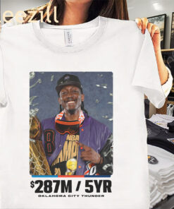Graphic Oklahoma City Thunder All NBA Star Jalen Williams 287M 5 Year Shirt