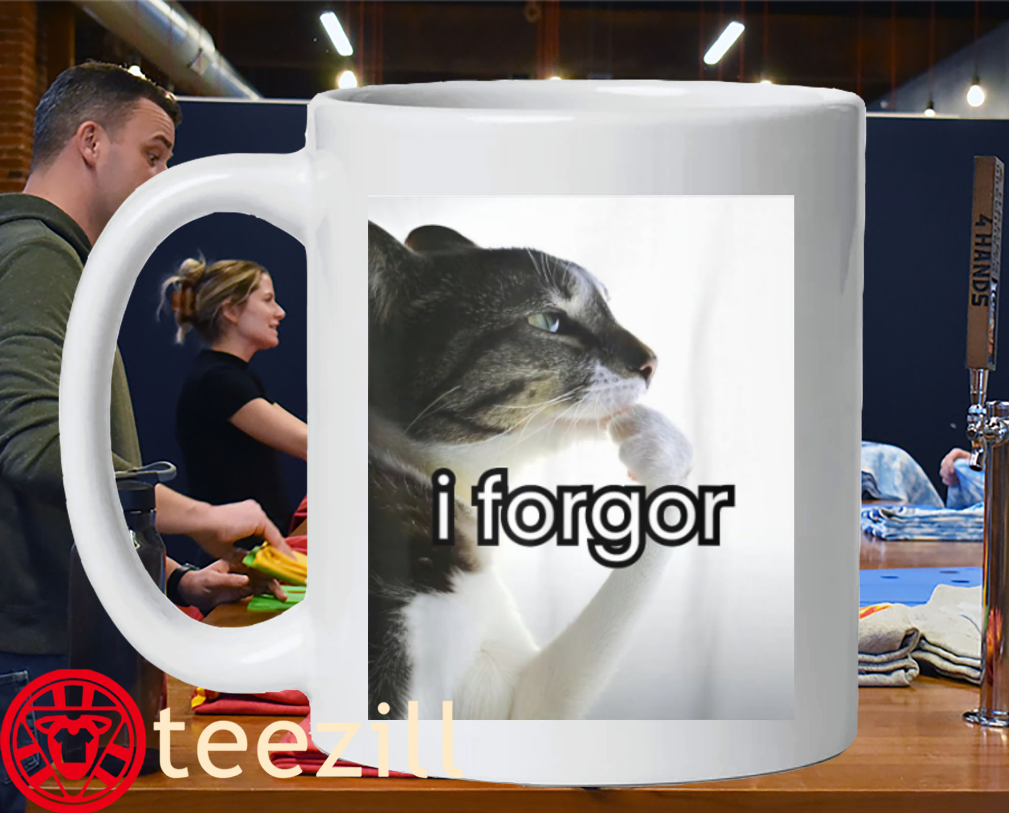I Forgor Cringey Shirt Funny Cat Mug