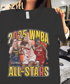 Indiana Fever Aliyah Boston, Kelsey Mitchell & Caitlin Clark Stadium Essentials Black 2025 WNBA All-Star Game Shirt