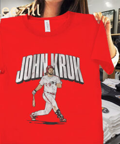 John Kruk Slugger Swing Tee Shirt Philly Baseball