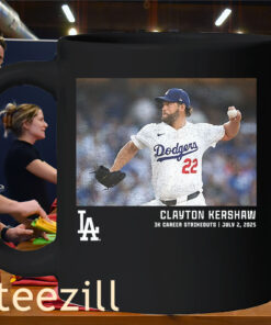 Los Angeles Dodgers Clayton Kershaw Black 3K Career Strikeouts Shirt Mug