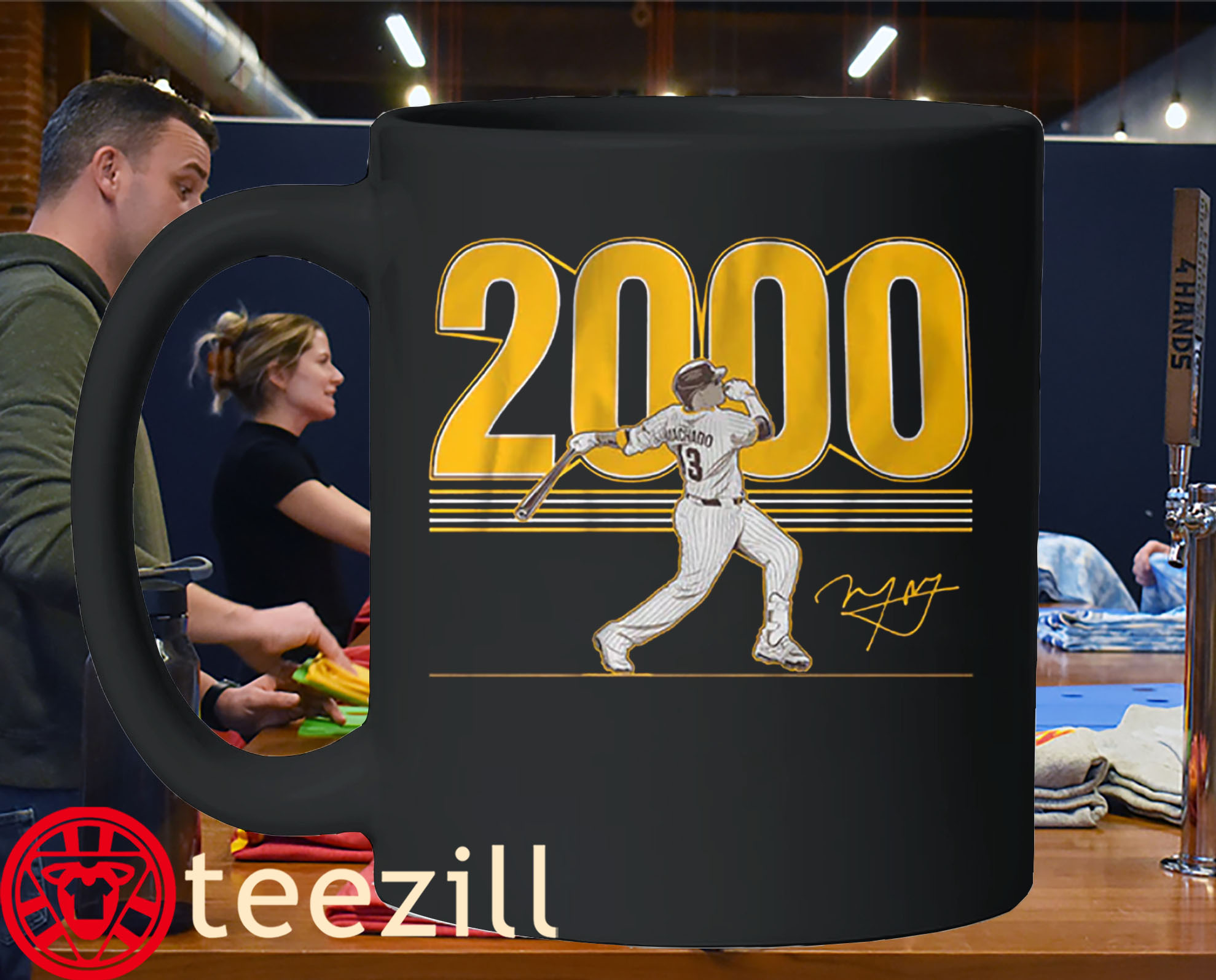 Manny Machado 2000 Hits Tee Shirt San Diego Baseball Mug