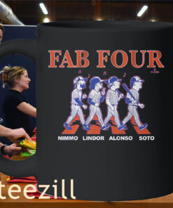 Men's Francisco Lindor, Soto, Alonso, Nimmo Fab 4 Album Shirt Mug