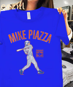 Mike Piazza Slugger Swing T-Shirt New York Legend