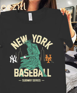 New York Baseball Subway Series Swinging Liberty Shirt