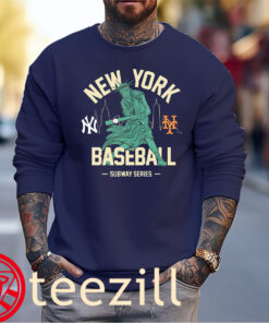 New York Baseball Subway Series Swinging Liberty Shirt black