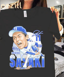 Roki Sasaki #11 LA Baseball Pitching Autographed TShirt