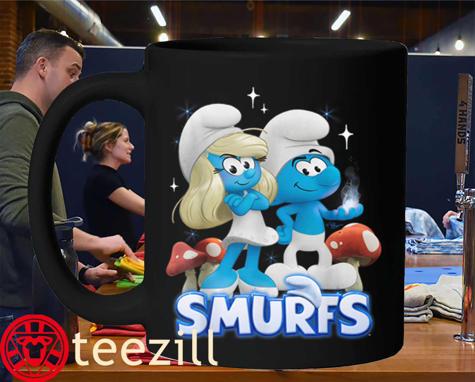 Smurfette & No Name Portrait Shirt – Smurfs Movie Cartoon Mug