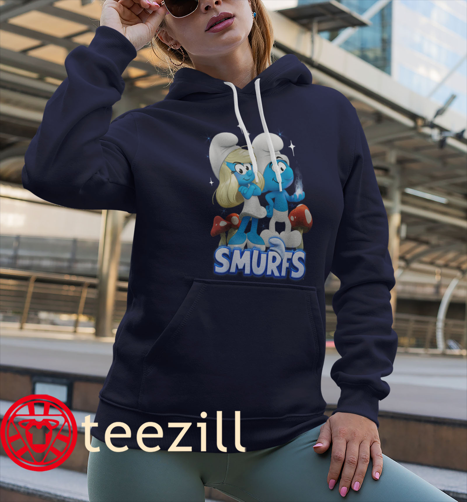 Smurfette & No Name Portrait Shirt – Smurfs Movie Cartoon T-Shirt Hoodies