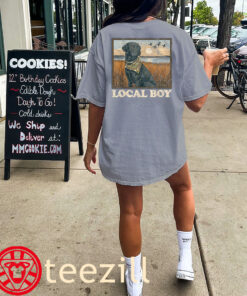 Sunset Vintage Local Boy Black Lab Hunting Dog Marsh Scene Shirt Classic