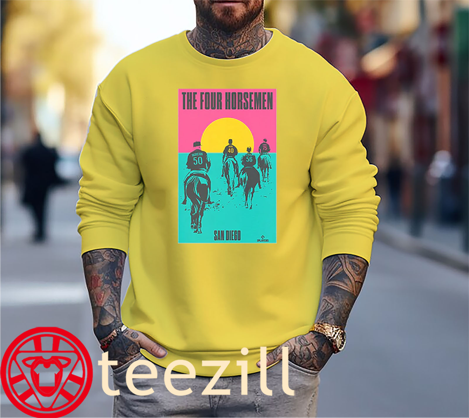 The Four Horsemen Bullpen San Diego Baseball Shirt Adrian Morejon- Jason Adam- Jeremiah Estrada- Robert Suarez Sweater