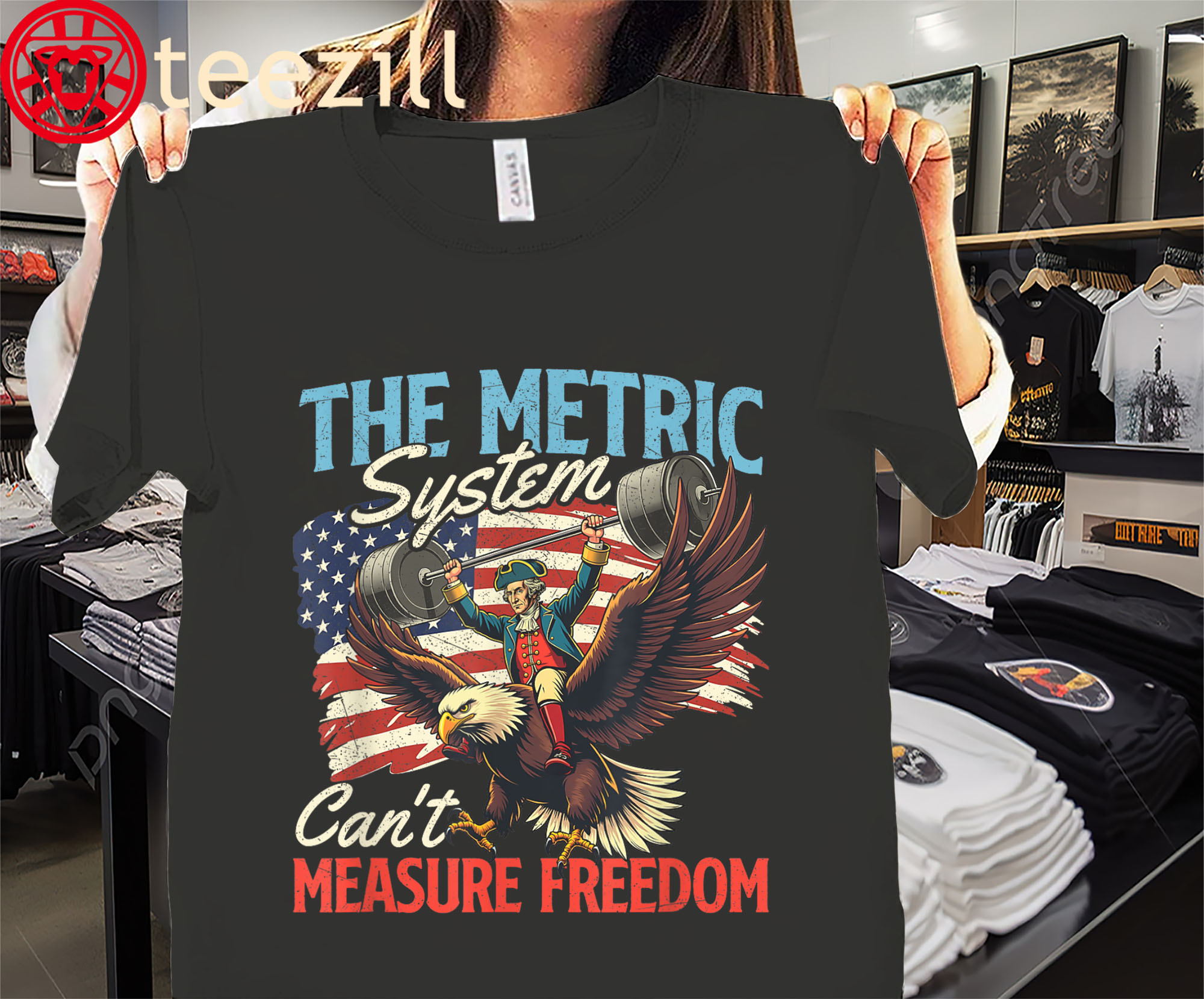 US The Metric System Can't Measure Freedom Premium 4th Of July T-Shirt