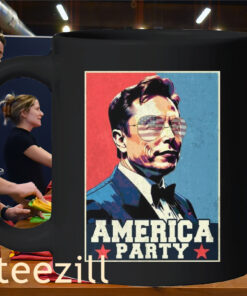 Vintage America Party Elon Musk Garphic Shirt Mug