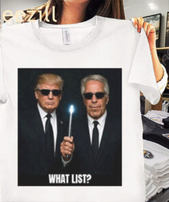 What List Trump And Epstein Parody Black Poster Style Political Shirt