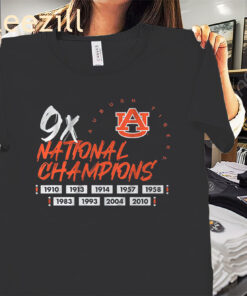 Auburn Football 9-Time National Champs Shirt Officially Auburn University
