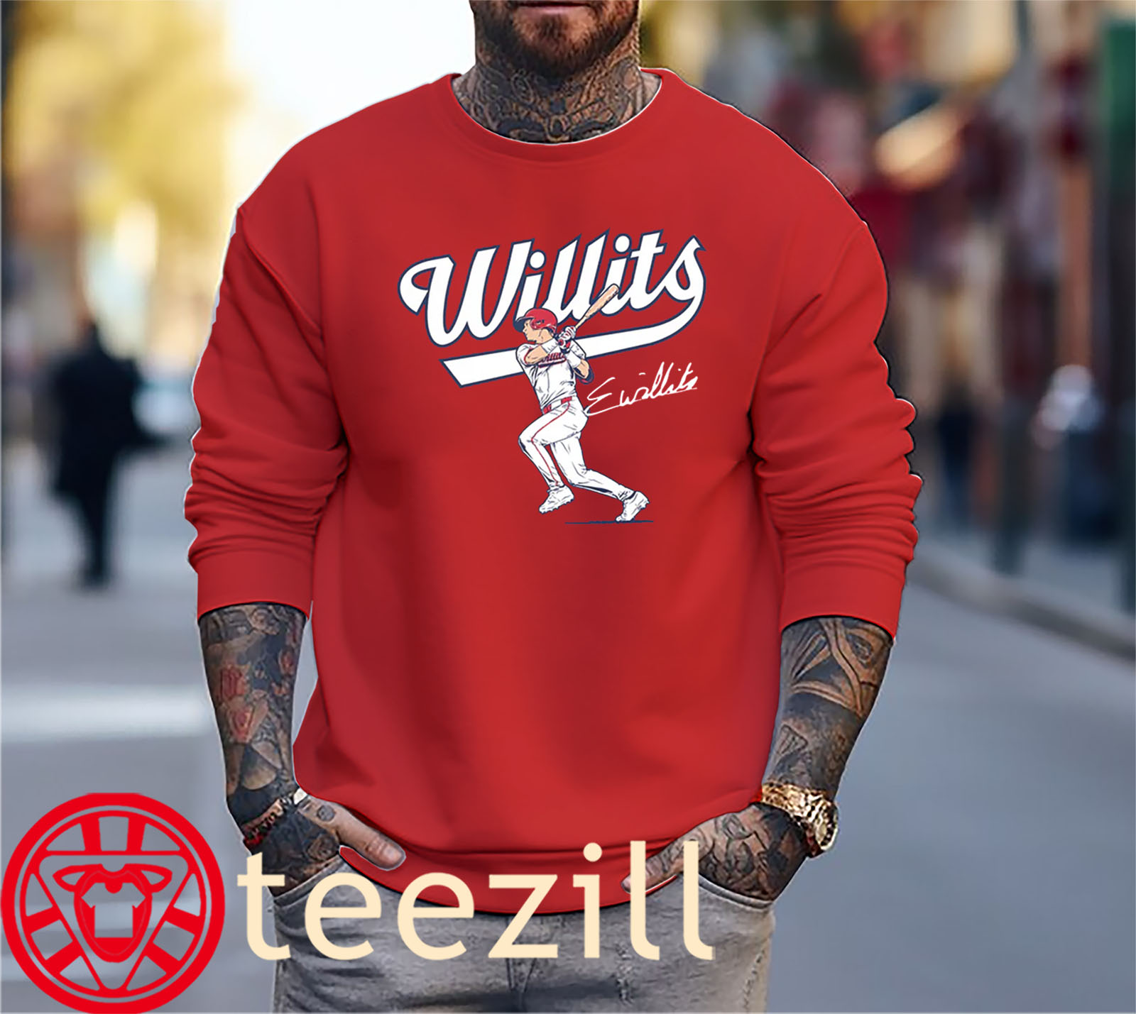 Eli Willits Slugger Swing Shirt – Washington D.C. Baseball Tee Sweater