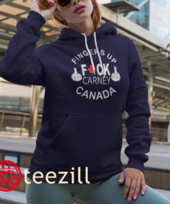 Fingers Up Fuck Carney Canada Political Hoodies